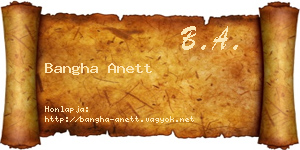 Bangha Anett névjegykártya