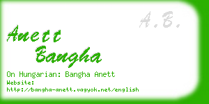 anett bangha business card